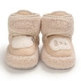 thumbnail image 6 of Zwiiyzr Unisex Baby First Walking Shoes 0-12 Months Infant Snow Booties Winter Toddler Boys Girls Fleece Soft Soled Shoes Booties Beige, 6 of 9