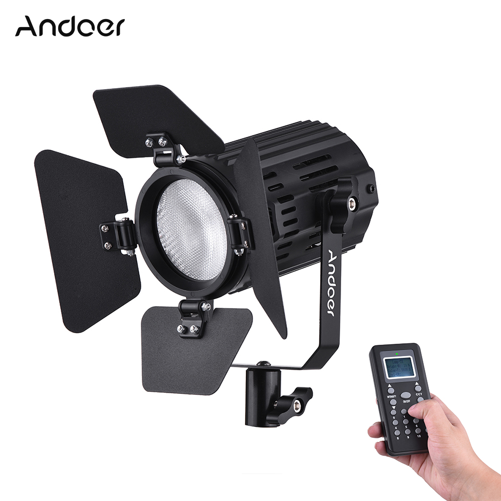 Studio Video Lighting Kit US Plug Outdoor LED Video Light Dimmable Bi-Color 100W Photography Stepless Adjustable Fill Light with Metal Baffles for Portrait 3200K-5700K CRI 95+
