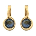 thumbnail image 1 of Boucles d'Oreilles Rondes Labradorite Anglaise 5mm 925 Argent Or Vermeil pour Femmes, 1 of 4