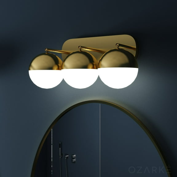 Ozarke Terra Golden Sconce - Wall Mounted Sconce with 3 Globe Lights - Gold