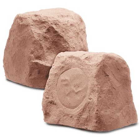 RX550 5.25-Inch 100W 2-Way Outdoor Weather-Resistant Rock Speaker - OSD Audio - (Pair, Brown)
