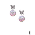 thumbnail image 2 of Delight Jewelry Silvertone Domed Multi Color RMA Silvertone Antiqued Butterfly Post Earrings, 2 of 4