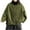 Green, variant on Thin Winter Coat for Women Trendy Frog Button Puffer Jacket Casual Loose Fit Long Sleeve Crewneck Outerwear Coffee L