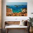 thumbnail image 3 of Elephant Stock Hvar Seaside Town Wall Art - Horizontal Canvas Wall Art - Living Room Wall Decor - Beach Canvas - Orange And Beige Decor - 51" x 34", 3 of 8