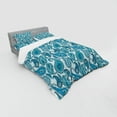 thumbnail image 3 of Ambesonne Paisley Bedding Set 3 Pcs, Ocean Stripe and Flower, Twin, Blue and White, 3 of 3
