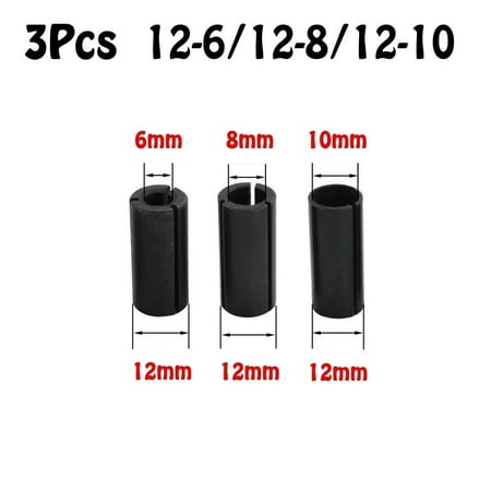 

Leke 3Pcs Router Bit High Precision Adapter Collet Adapter 12-6/12-8/12-10 mm