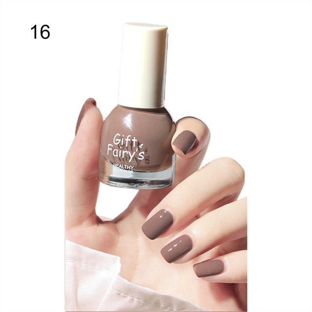 Flmtop 10ml Nail Polish Baking-Free Water-Based Multiple Colors Matte Solid Color Hybrid Varnish Manicure Lacquer for Female