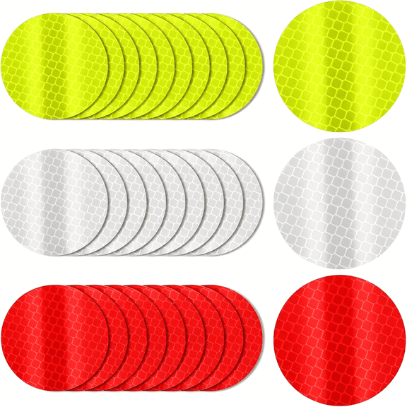 ICERUN 30Pcs Warning Reflective Stickers Reflective Tape Safety Reflective Sticker Night Visibility Waterproof Reflector Sticker Dot Reflective Tape Sticker for Vehicle, Bicycles, Motorcycles