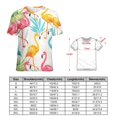 thumbnail image 2 of Flamingo Pattern Women's Short Sleeve T-Shirt Crew Neck Casual Summer Trendy Loose Fit Tops, 2 of 6