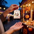 thumbnail image 4 of Hanging Picture Frames with Ghost Pumpkin Donut Details, Wooden Photo Ornament with Ribbon, Party Themed Photo Holder for Indoor Wall Decor & Holiday Family Memory Souvenir 1Pcs, 4 of 6