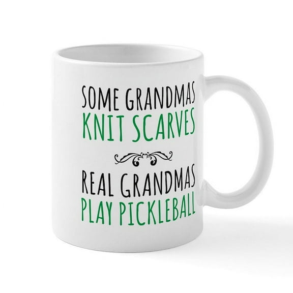 CafePress - Real Grandmas Play Pickleball Mugs - 11 oz Ceramic Mug - Novelty Coffee Tea Cup