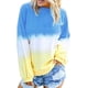 thumbnail image 1 of Sudadera de manga larga para mujer Colorblock Tie Dye Printed Pullover Tops Adepaton WMPH-1197-47, 1 of 5