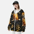 thumbnail image 5 of Goofa Golden Koi And Treasure Printed Women's UPF 50+ Sun Protection Hoodie Jacket Lightweight Long Sleeve Sun Shirt for Women with Pocket Hiking Outdoor-3X-Large, 5 of 9