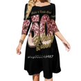 thumbnail image 1 of Vestido de verano elegante con cuello cuadrado y brillos para mujer, vestido elegante con estampado halter para 50 cumpleaños, color oro rosa, 1 of 6