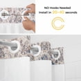 thumbnail image 5 of Vintage Blue Boho No Hook Shower Curtain Waterproof,Bathroom Curtains with Snap in Liners and See Through Top Window,Mexican Flowers Southwestern Ethnic Hotel Style Bathtub Curtains Shower 48"Wx72"L, 5 of 8