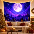 thumbnail image 3 of Fantasy Gothic Cityscape Under a Luminous Full Moon, Dreamy Celestial Scene for Space Lovers, Celestial Wall Art, Graduation Gift, Tapestry Wall Hanging for Bedroom, Dorm and Living Room, 3 of 7