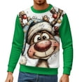 thumbnail image 3 of IWRICH Ugly Christmas Sweatshirt for Men Funny Printed Crewneck T Shirt Long Sleeve Outdoor Holiday Pullover Winter Tops Green M, 3 of 4