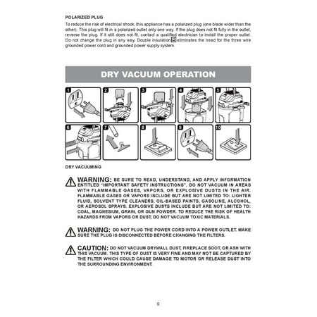 Hyper Tough 1.5 Gallon 2 Peak HP Poly Wet/Dry Vacuum, VH105 3502, New