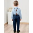 thumbnail image 4 of Toddler Baby Boy Clothes Suit 12M-5T 4Pcs Formal Dress Shirt Suspender Pants Bowtie Wedding Outfit, 4 of 13