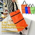 thumbnail image 4 of 2 In 1 Foldable Shopping Cart, Grocery Cart with Wheels, Collapsible Shopping Cart TwoFFIY Stage Zipper Folding Shopping Bag With Wheels Foldable Shopping Cart, 4 of 7