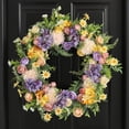 thumbnail image 5 of Spring Wreaths for Front Door 18In Outside Welcome Summer Flowers Weatherproof Greenery All Seasons Round Wreaths, 5 of 7