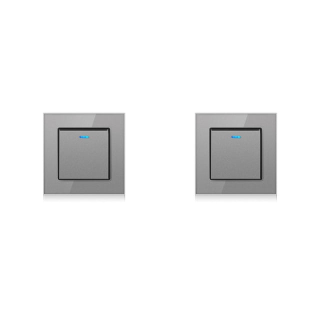 Matsuzay Panel de luz Interruptor de lámpara Suministros para el hogar Controlador de linterna Hotel Amplia aplicación Práctica Instalación Gris/Control doble 2piezas