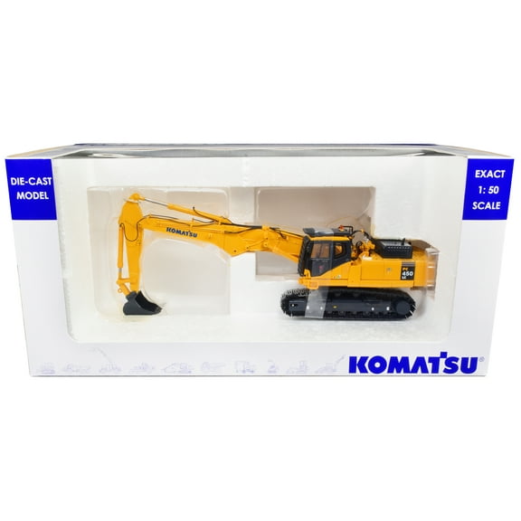 Komatsu PC450LC Excavator Short Boom with Bucket Yellow 1/50 Diecast Model by Universal Hobbies