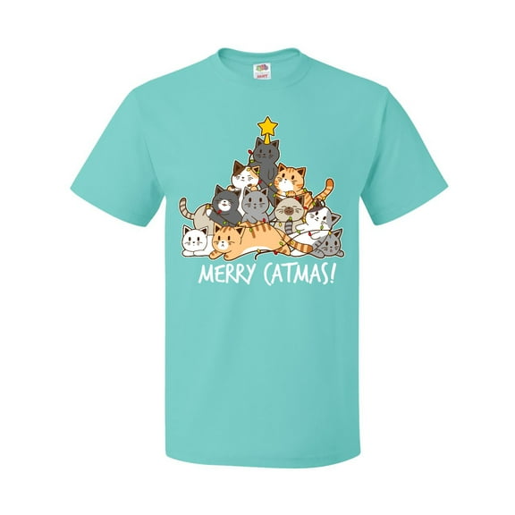 Inktastic Merry Catmas with Cat Tree and Yellow Star T-Shirt