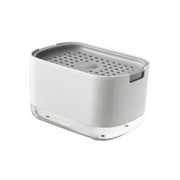 Distributeur de savon à vaisselle Surrme pour cuisine, distributeur de savon et porte-éponge 2 en 1 de qualité supérieure, distributeur de savon à vaisselle pour comptoir de cuisine, blanc