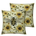 thumbnail image 2 of Nawypu Sunflowers and Bee Outdoor Pillow Covers , Farmhouse Retro Floral Decorative Waterproof Throw Pillow Case, Animal Honeybee Cushion Pillowcases for Couch Garden Patio, 2 of 6