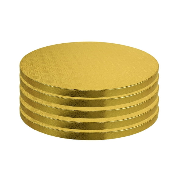 Cake Board O'Creme Gold Foil, círculos redondos para tartas de 8 pulgadas, paquete de 5