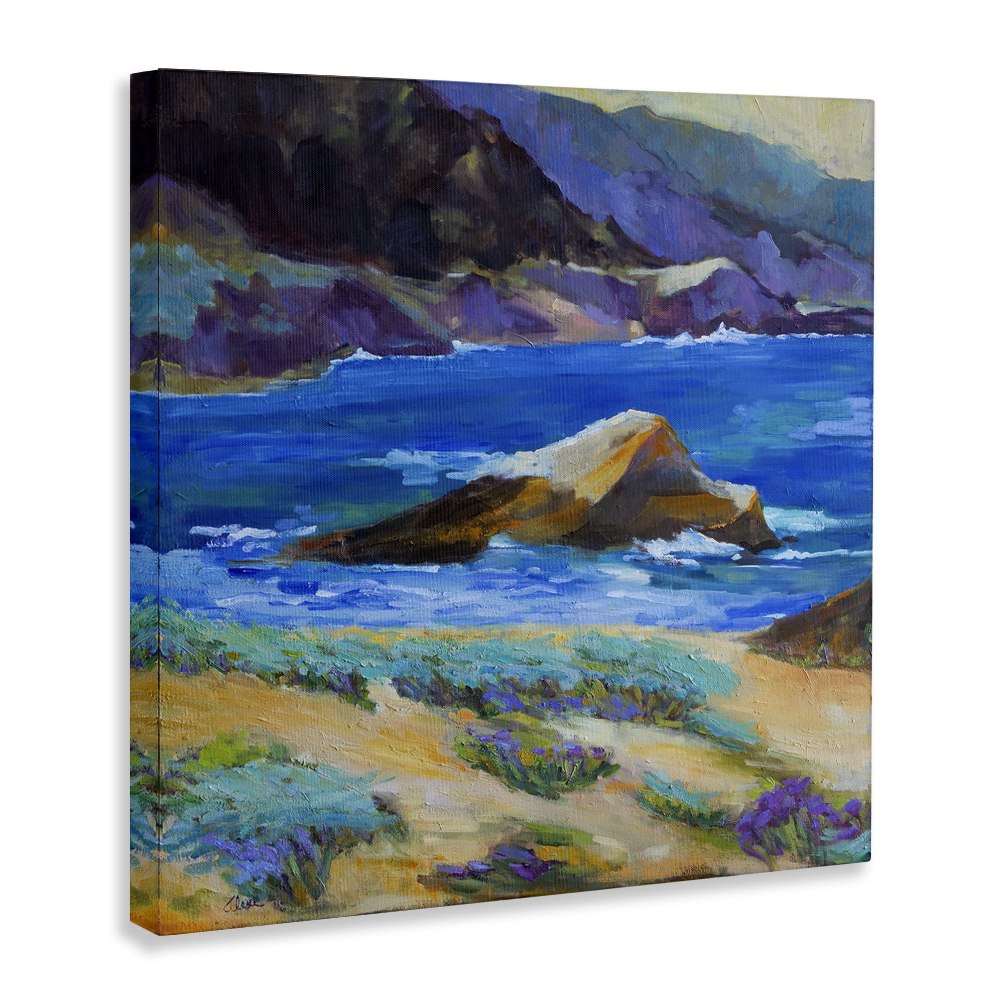 Stupell Industries Carmel Cove Landscape Landscape & Nature Painting Wrapped Canvas Art Print Wall Art, 36 x 36