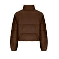 thumbnail image 6 of Christmas Clearance! ZVNAΖH Womens Cropped Puffer Jacket Zip Up Packable Puffer Coat Stand Collar Jacket Winter Quilted Jacket Thick Outwear, 6 of 7
