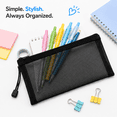 thumbnail image 6 of Mesh Pencil Case, Black Large Capacity Nylon Mesh Pencil Pouch, Back to School Supplies Organizer for Students College Office Desk Supplies, 6 of 9