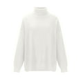 thumbnail image 4 of Ftwytp Women Oversized Long Sleeve Jumpers Solid Color Baggy Knitted Sweater Crew Neck Loose Soft Pullover Sweater Tops Winter Fall Warm Clothes, 4 of 6