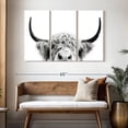 thumbnail image 3 of Elephant Stock Peeking Cow Bw Wall Art - Horizontal Multi Panel Canvas - Living Room Wall Decor - Animal Multi Panel - White And Gray Decor By Sisi And Seb - 50" x 32", 3 of 8