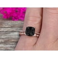 thumbnail image 5 of Cushion Cut 2.30 Carat Black Diamond Moissanite Engagement Ring with Unique Wedding Band 10k Rose Gold Art Deco Bridal Set Anniversary Gift, 5 of 5