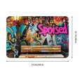 thumbnail image 3 of Salouo Graffiti Lamp Urban Scene Pattern Outdoor Indoor Sturdy Doormats 16’’×24’’, Anti Fatigue Soft Flannel Thick Door Mat,Non-Slip Rectangle Rug Cushion, 3 of 7