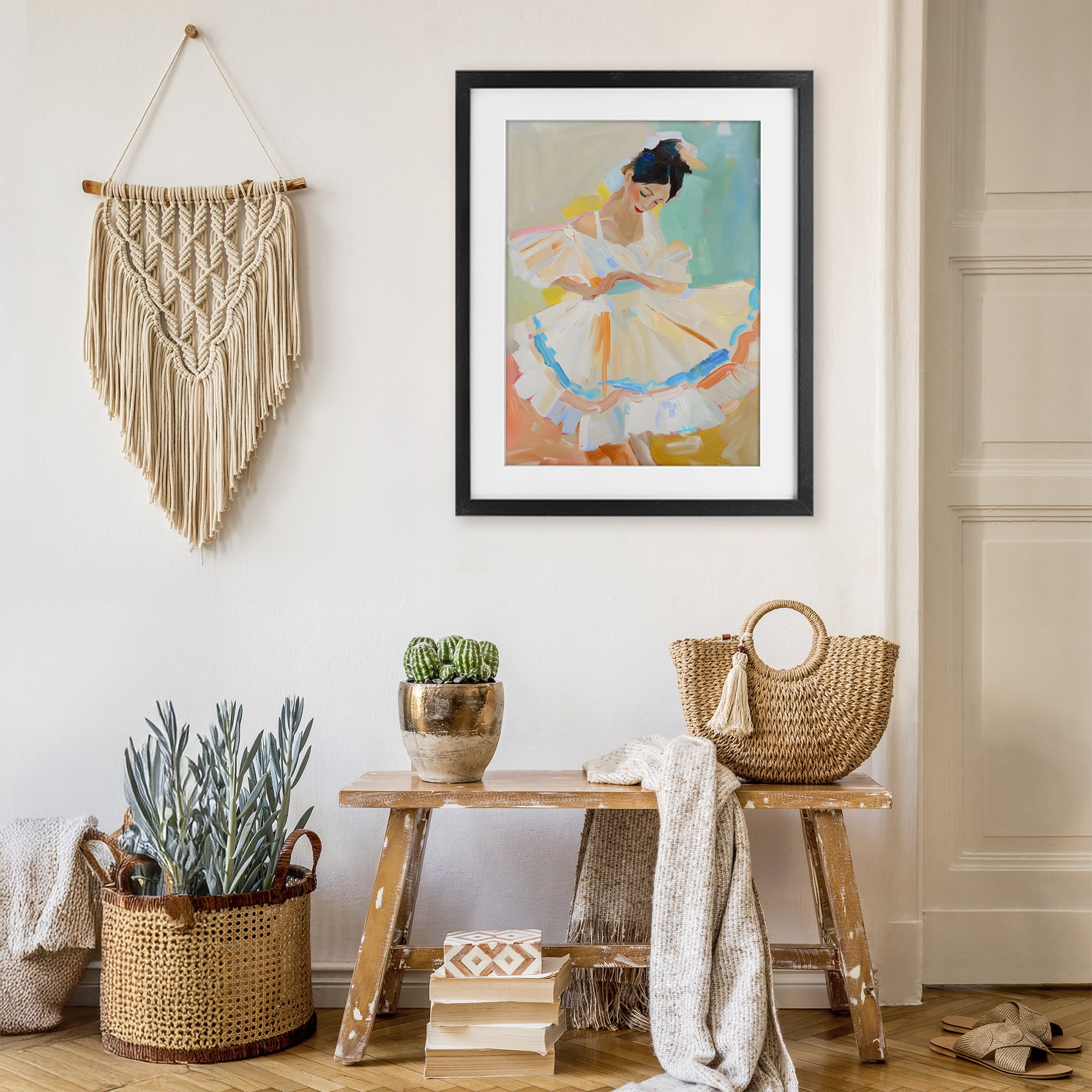 Stupell Industries Dancer with Flowing Dress Black Framed Print Under Glass, design by The Prints Vibe