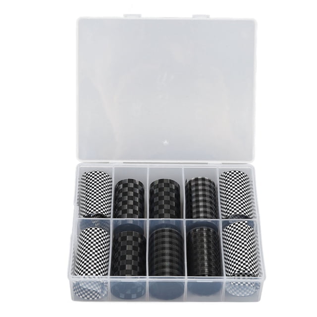 1 caja de pegatinas para decoración de uñas a cuadros blancos y negros, sencillas, elegantes y seguras, para el hogar y el salón de uñas.