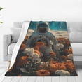 thumbnail image 4 of Salouo Astronaut Flower Field Print Bed Blankets,Flannel Blanket Comfortable Air Conditioning Blanket Lightweight Blanket for Sofa Bed Travel & Couch -40"x30", 4 of 8