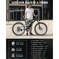 thumbnail image 5 of Qlife Racer Ultra Electric Bike for Adults Mountain Lightweight Ebike with 350W Max 28MPH Brushless Motor, 26"Step Over E-MTB, 48V 7.8Ah Removable Battery e-Bike(Black) with Fender&Rear Rack, 5 of 7