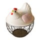 thumbnail image 3 of Cesta de huevo de pollo Soporte de huevo fresco Contenedor de almacenamiento de huevo redondo rústico Encimera Cesta de recolección de huevos para Cuadrícula negra rosa, 3 of 8