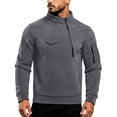 thumbnail image 2 of Mens Tactical Jacket Zipper Fleece Thermal Thicken Warm Sports Coats Long Sleeve Retro Winter Outdoor Military Outwear Gray XXXXL, 2 of 6