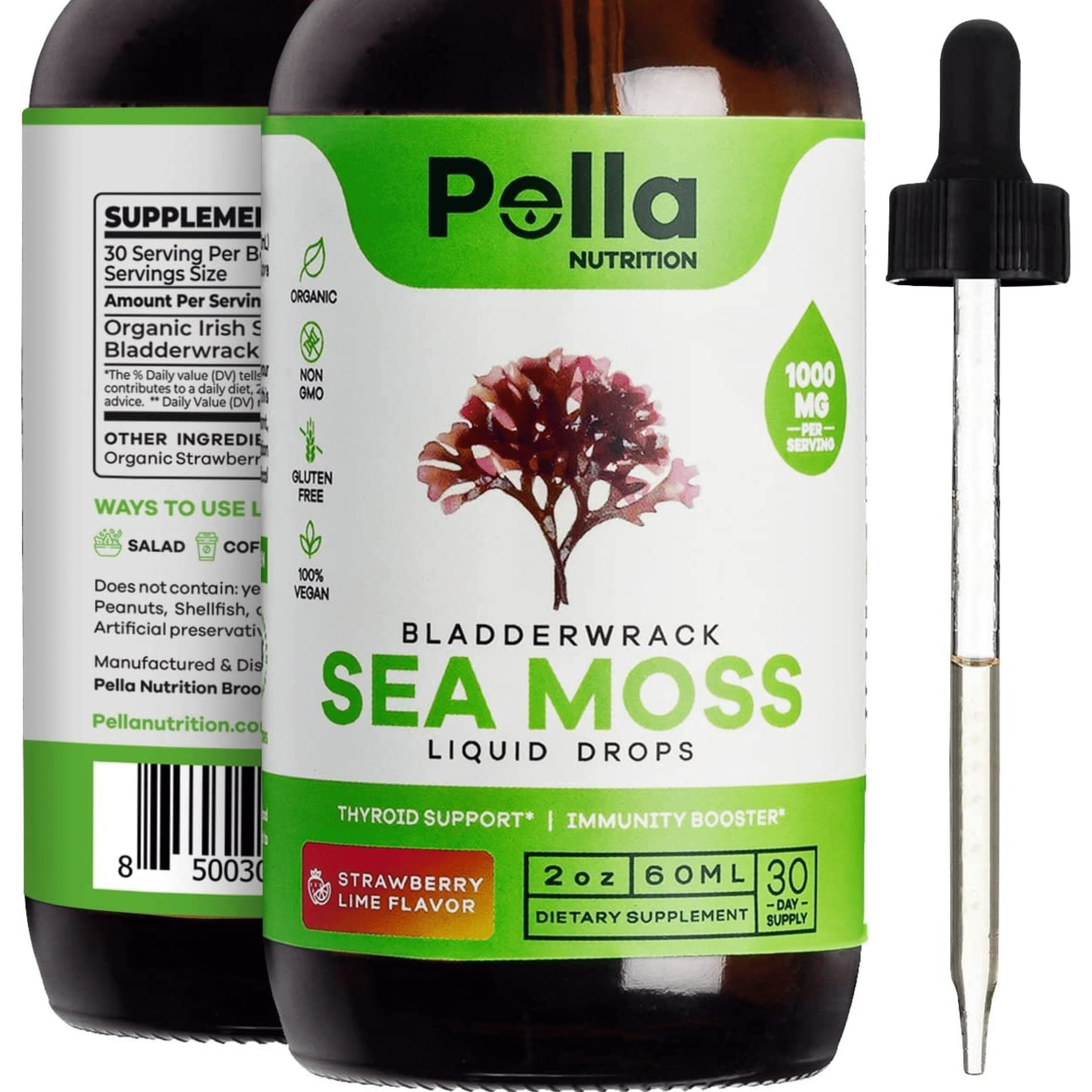 Pella Nutrition Sea Moss Organic Liquid Drops, Immunity Booster (2 fl