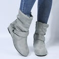 thumbnail image 3 of Oyedens Slouch Boots for Women Fashion Suede Flats Slouchy Mid Calf Boots Winter Fall Short Boots, 3 of 6
