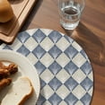 thumbnail image 4 of Round Placemats Abstract Retro Floral 15 inch Set of 2 Table Mats for Dining Table Geometric Modern Blue Heat Resistant Non-Slip Kitchen & Home Decorative Place Mat Set, 4 of 8