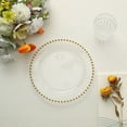 thumbnail image 5 of Balsa Circle 10 Round 8" Clear Gold Disposable Plastic Salad Plates Beaded Trim Party Events Home Decorations Supplies, 5 of 8