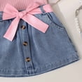 thumbnail image 2 of kaprioy Toddler Girl Clothes Toddler Baby Girl Summer Outfit 9 12 18 24 Months 2T 3T 4T Round Neck Lace Sleeve Tank Top and Skirt 2 Pcs Clothes Set, 2 of 6