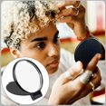 thumbnail image 2 of Mini Round Folding Mirror Portable Pocket Mirror Makeup Mirror for Purse Travel Makeup Mirror for Women Girls Daily Use (4 Pcs Black), 2 of 6